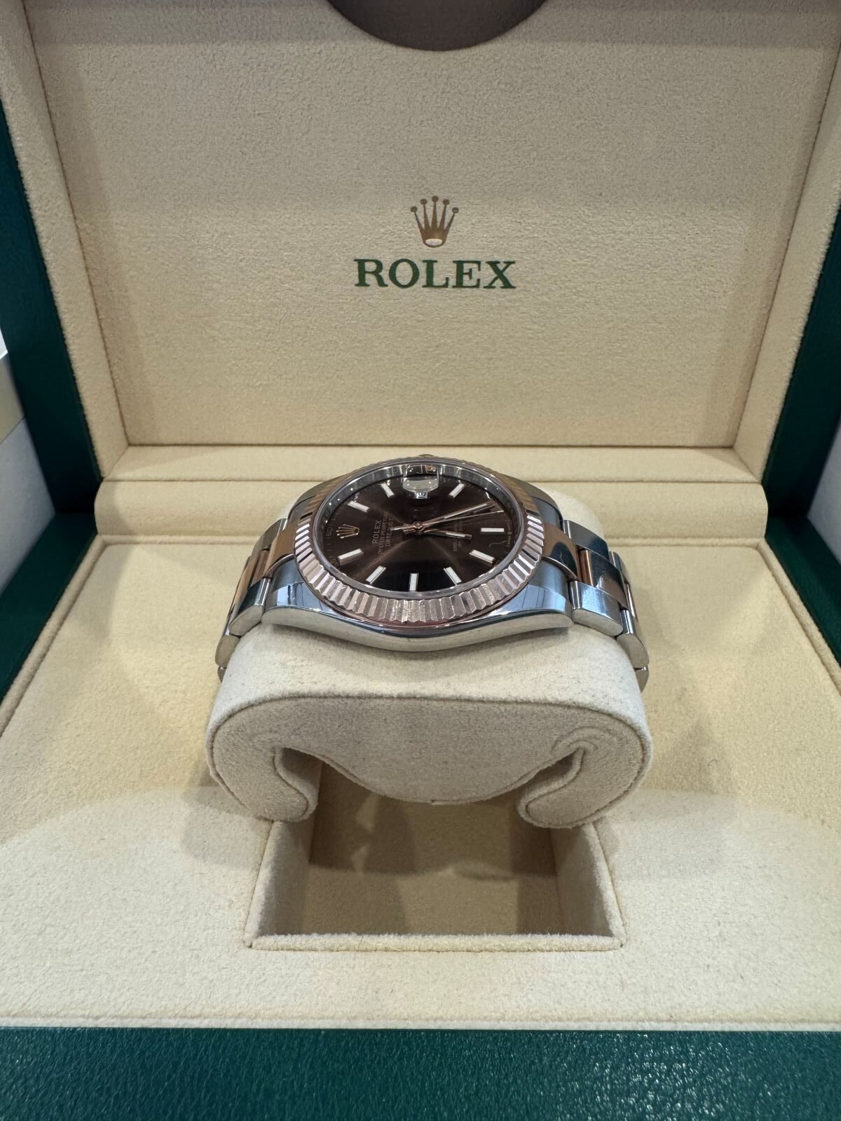 2022 Rolex Datejust 41 TT Rose Chocolate Dial - Image 3